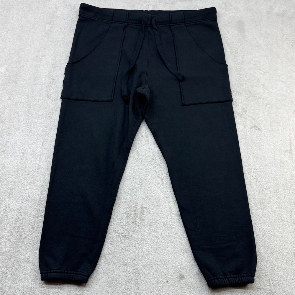 Frank & Eileen Eamon Jogger Sweatpants Women XL Black Cropped Quiet Luxury Cali